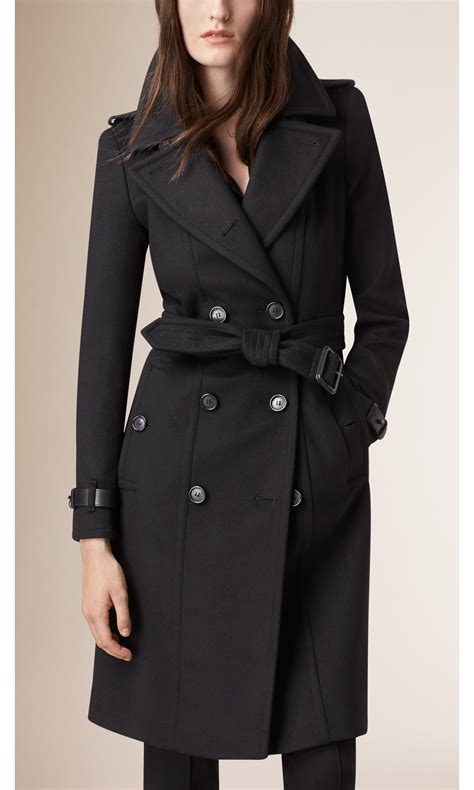 burberry leather sleeve trench coat|burberry oversized wool trench coat.